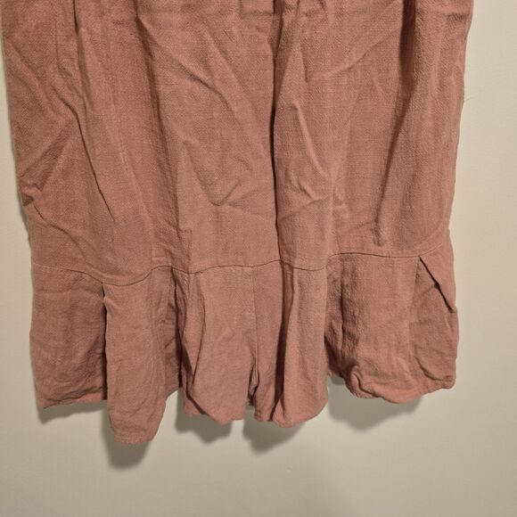 Allie Rose Linen Cotton Blend Boho Beachy Romper Small Mauve Pink Summer Spring - Picture 9 of 11